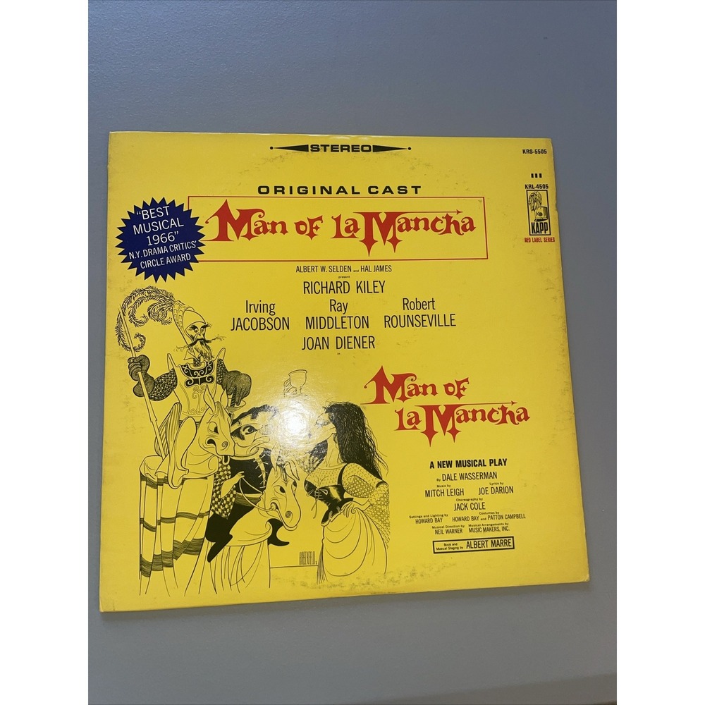 Man of la Mancha Original Cast Recording Vinyl LP Richard Kiley Kapp KRS-5505